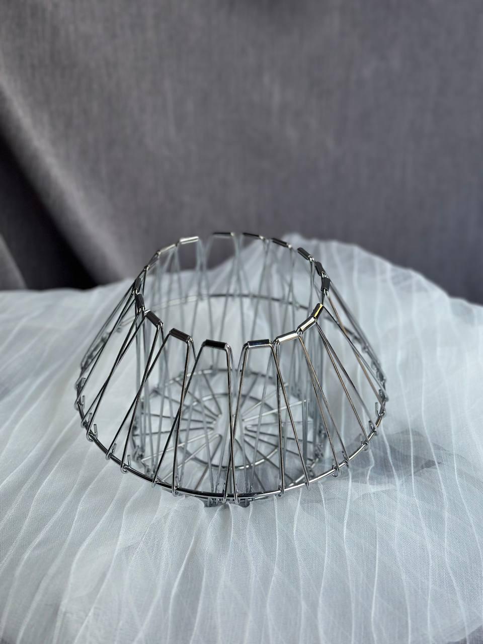 Фруктівниця-трансформер металева 36х5х10 см Срібний Фруктівниця-трансформер металева 36х5х10 см Срібний