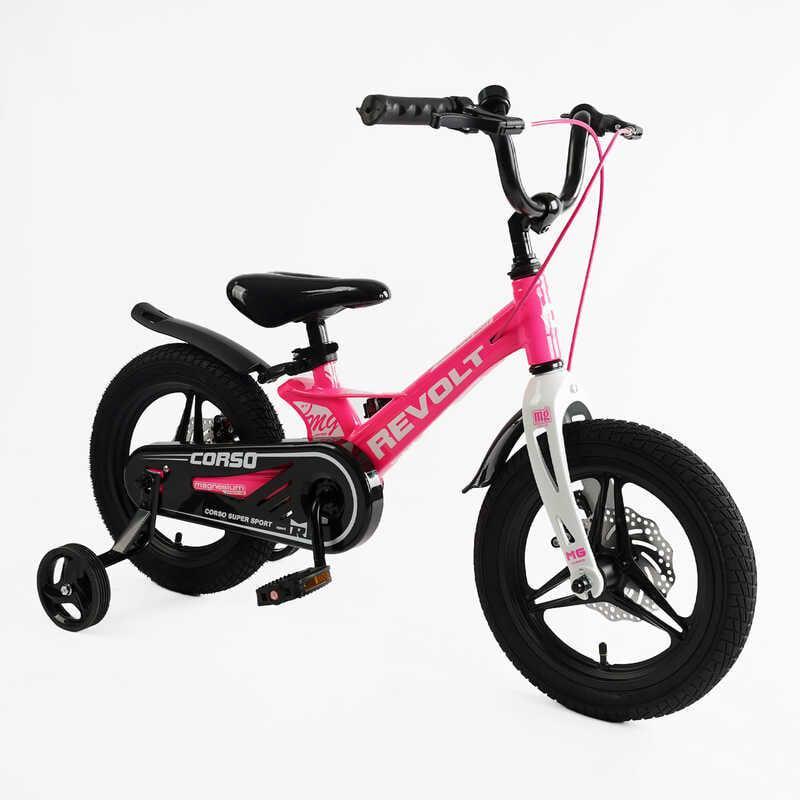 Велосипед Corso REVOLT 14" 2-х колісний магнієва рама/дискові гальма Pink (163952)