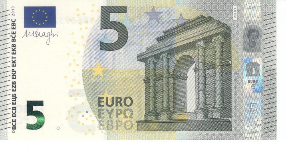 Колекційна банкнота Іспанія 5 євро 2013 VB V011 UNC (Б06755)