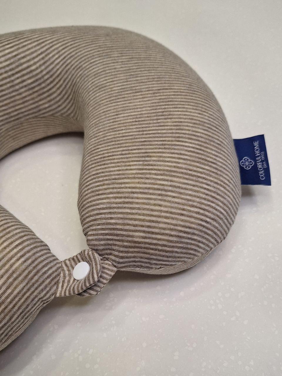 Подушка-рогалик дорожня Colorful Home з ефектом пам'яті Коричневий/Бежевий (1442) - фото 2