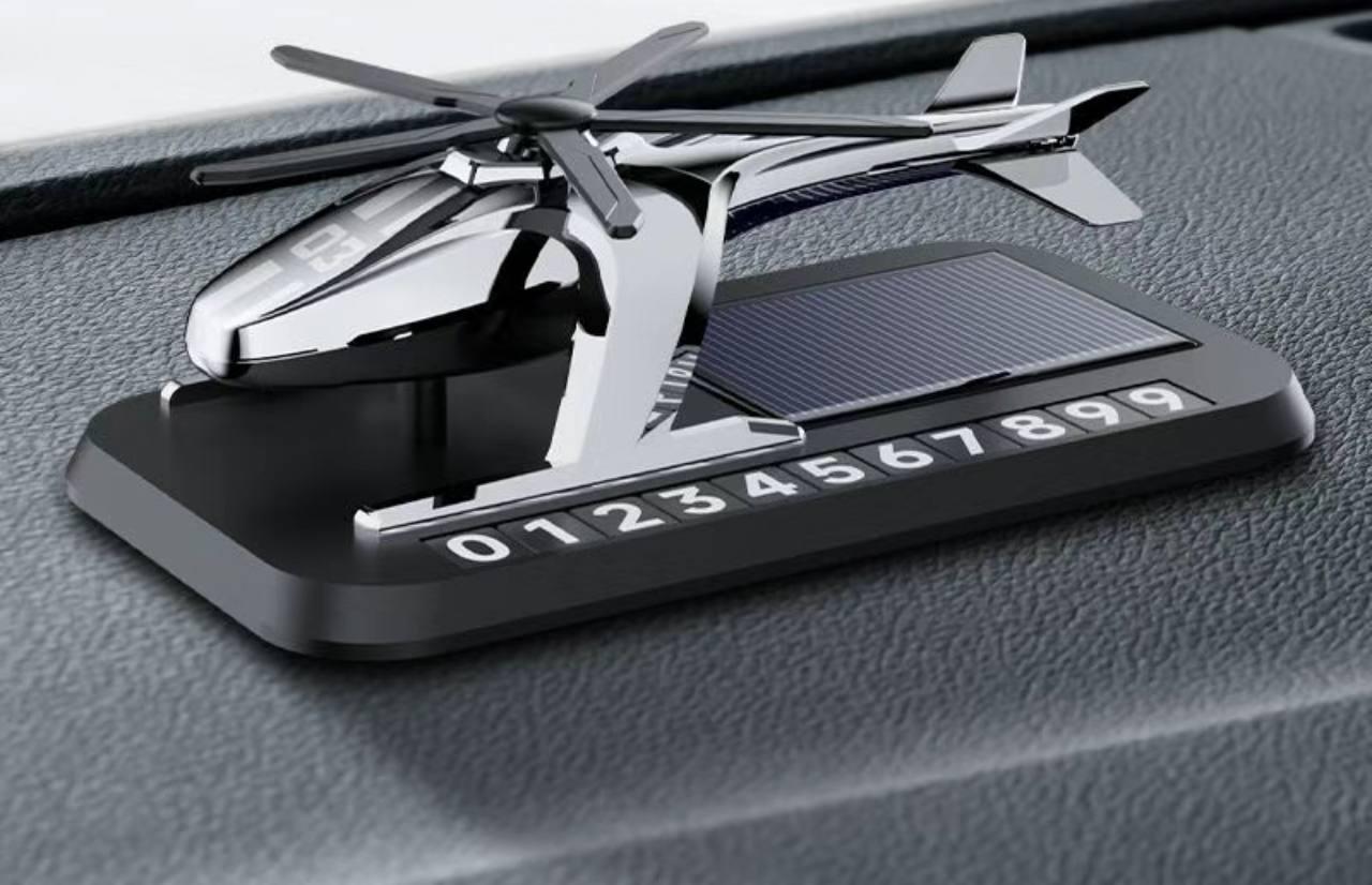 Ароматизатор для авто Вертоліт на сонячній батареї з номером телефону Silver (g31-kk1-5uu) - фото 2