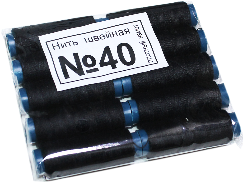 Нитки № 40 10 шт. Чорний Нитки № 40 10 шт. Чорний