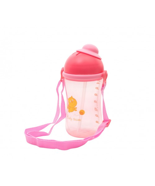 Поїльник Baby team тритановий з силіконовою трубочкою та ремінцем 225 мл від 9 міс.