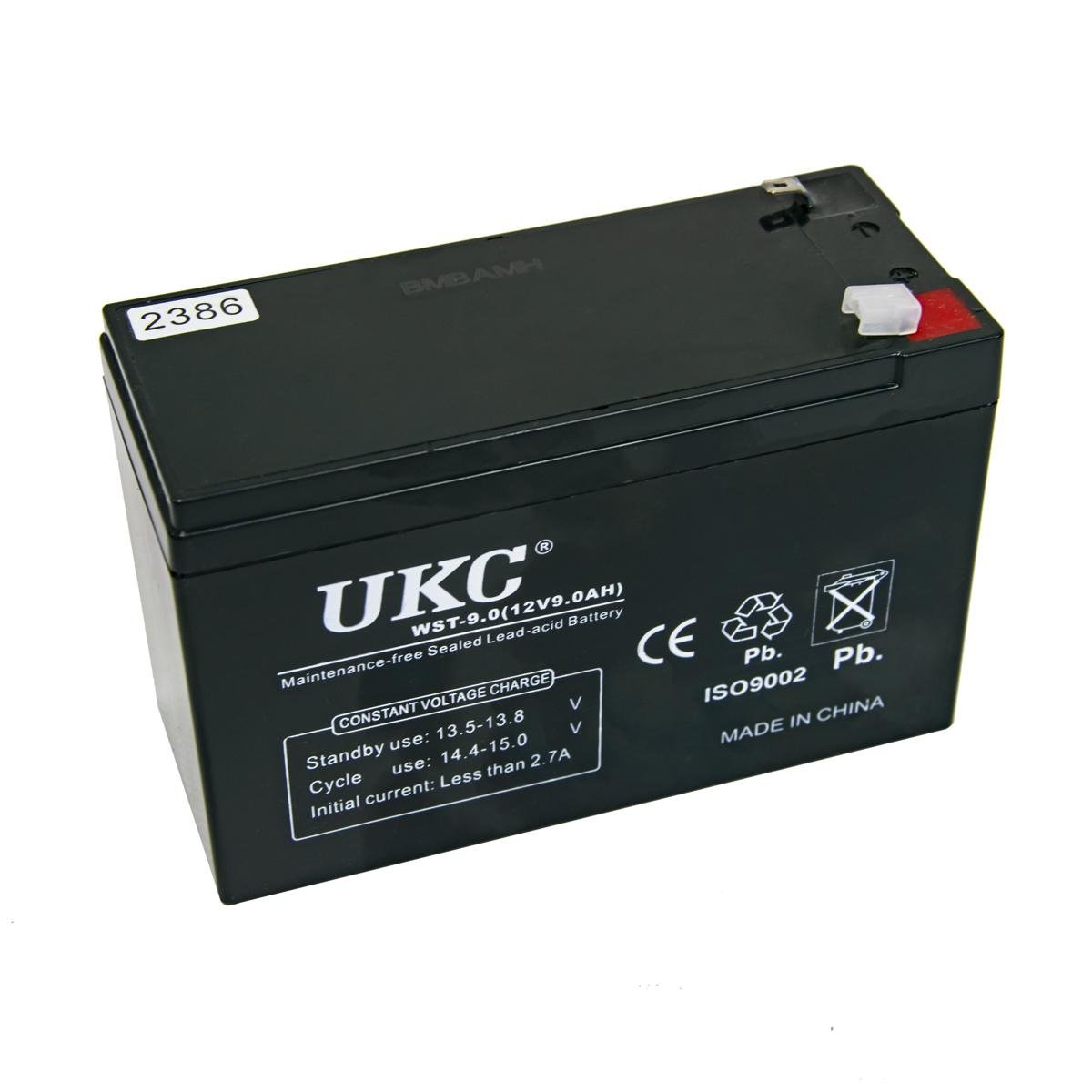 Аккумуляторная кислотный AGM Battery UKC WST-9 2,7 A 12 V 9 Ah Черный (1009039-Black)