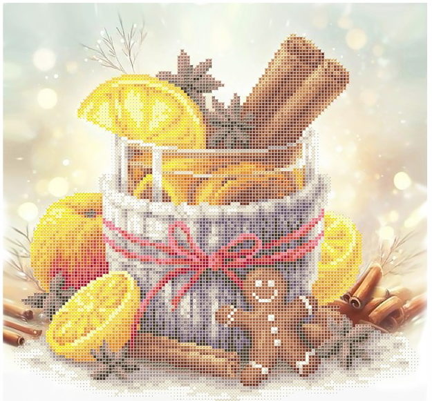 Схема для вышивки бисером Золотая Подкова Чай с корицей ЗПНМ-022 (5018)