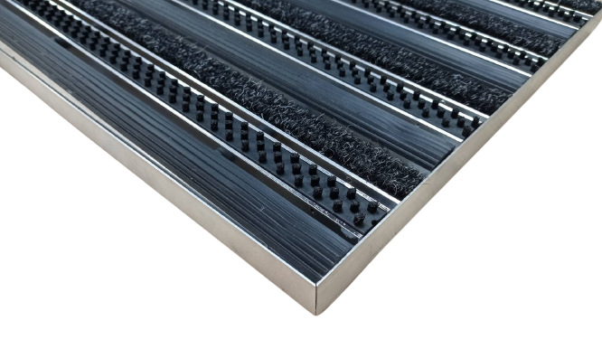 Решетка грязезащитная Лен резина/щетка/текстиль 90х60 см h 25 мм (7412205) - фото 4