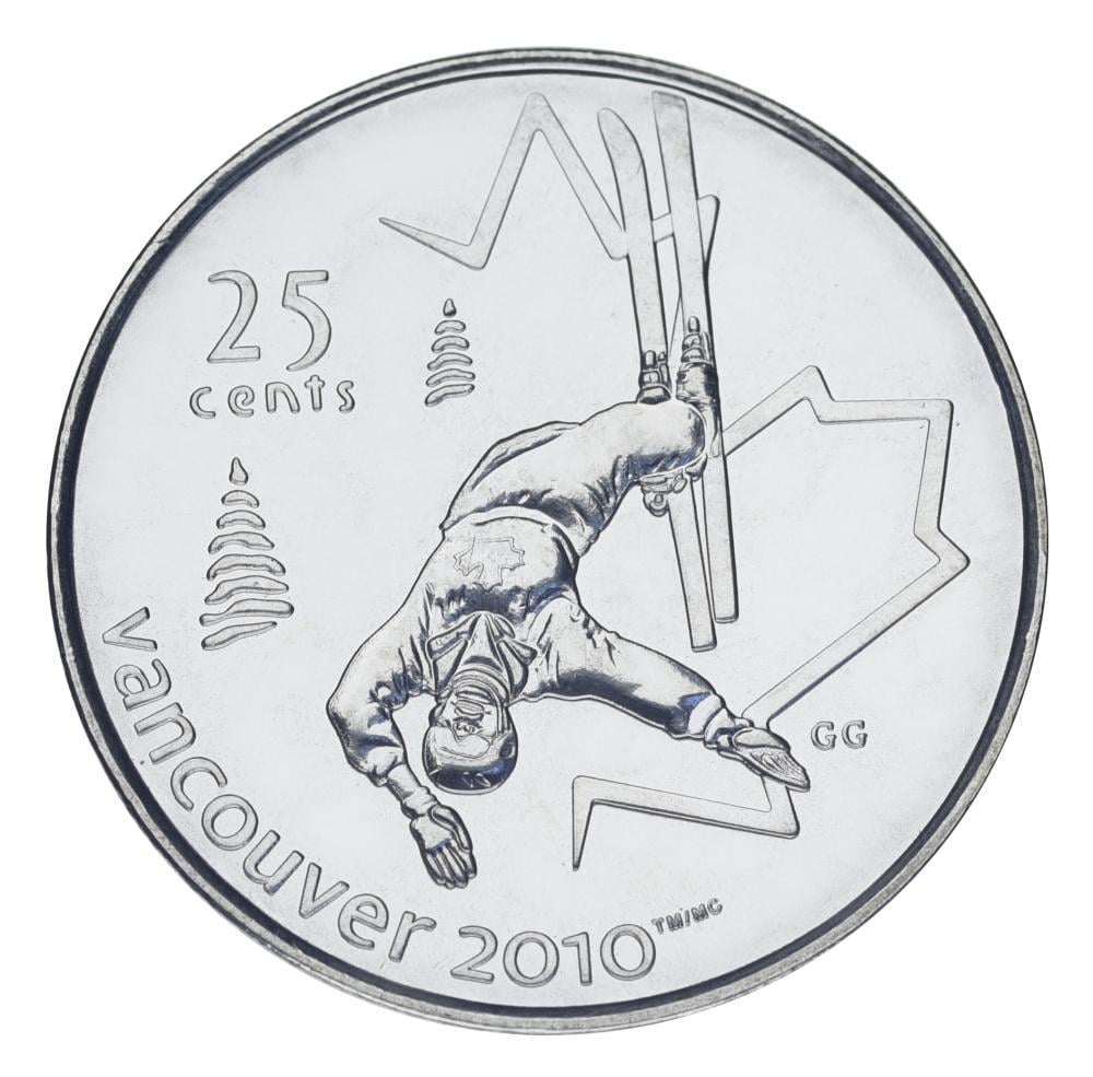 Коллекционная монета Канада 25 центов 2008 UNC XXI зимние Олимпийские игры в Ванкувере 2010 Фристайл (М25164)