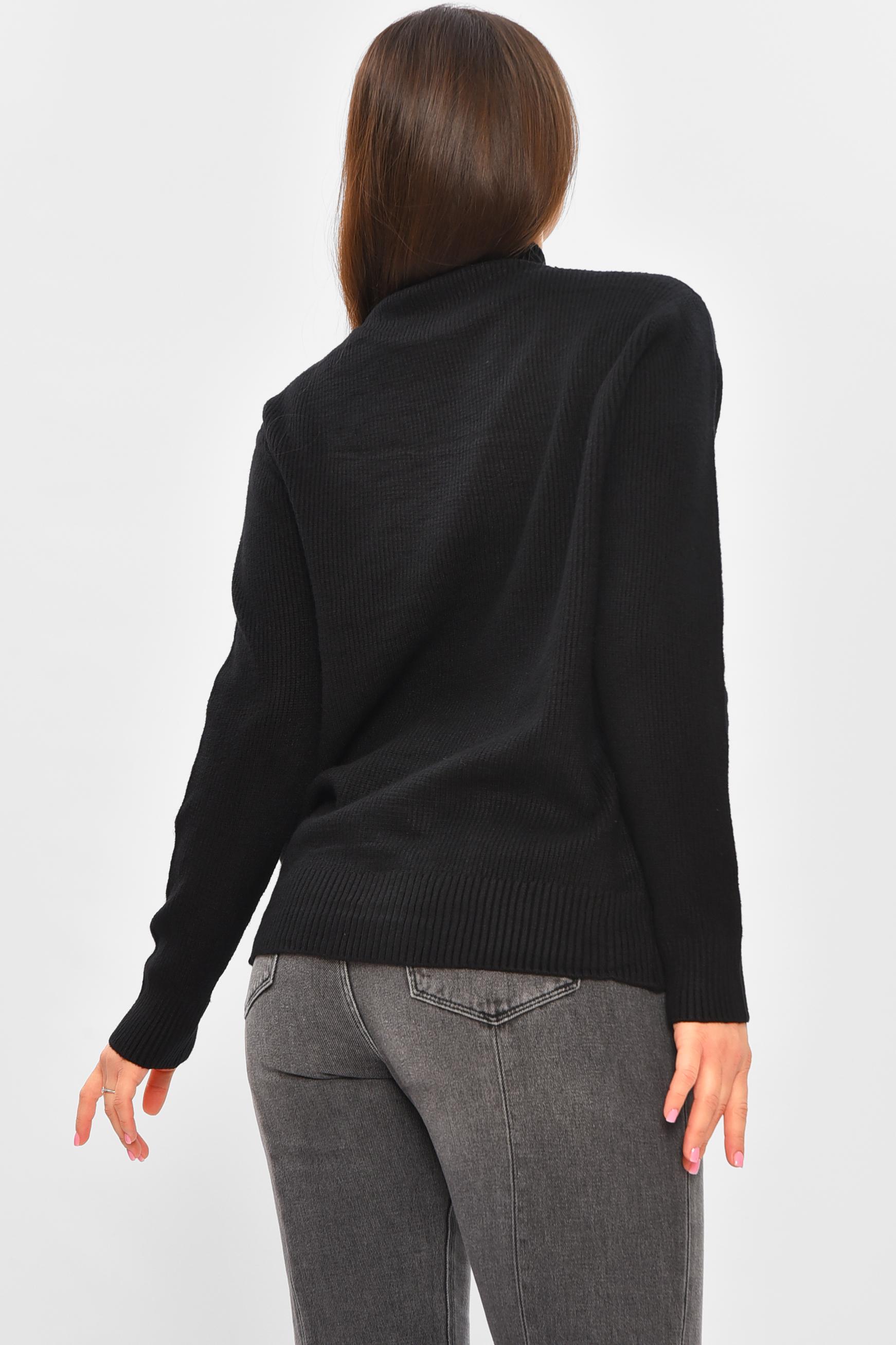 Светр жіночий 206597 однотонний XL-2XL Чорний (206597_!335379_48-50) - фото 3