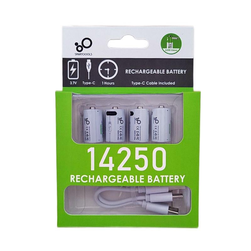 Аккумулятор Smartools 14250 с разъемом Type-C 300 mAh блистер 4 шт. и кабель Type-C 3,7V Аккумулятор Smartools 14250 с разъемом Type-C 300 mAh блистер 4 шт. и кабель Type-C 3,7V