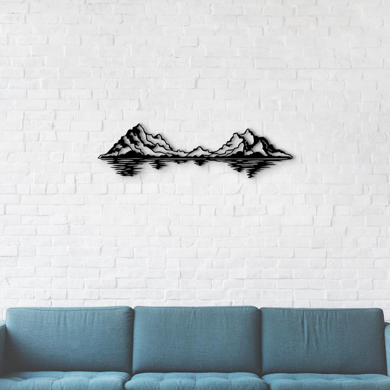 Декоративное панно Горы из дерева 70х20 см (0003 70 и 20)