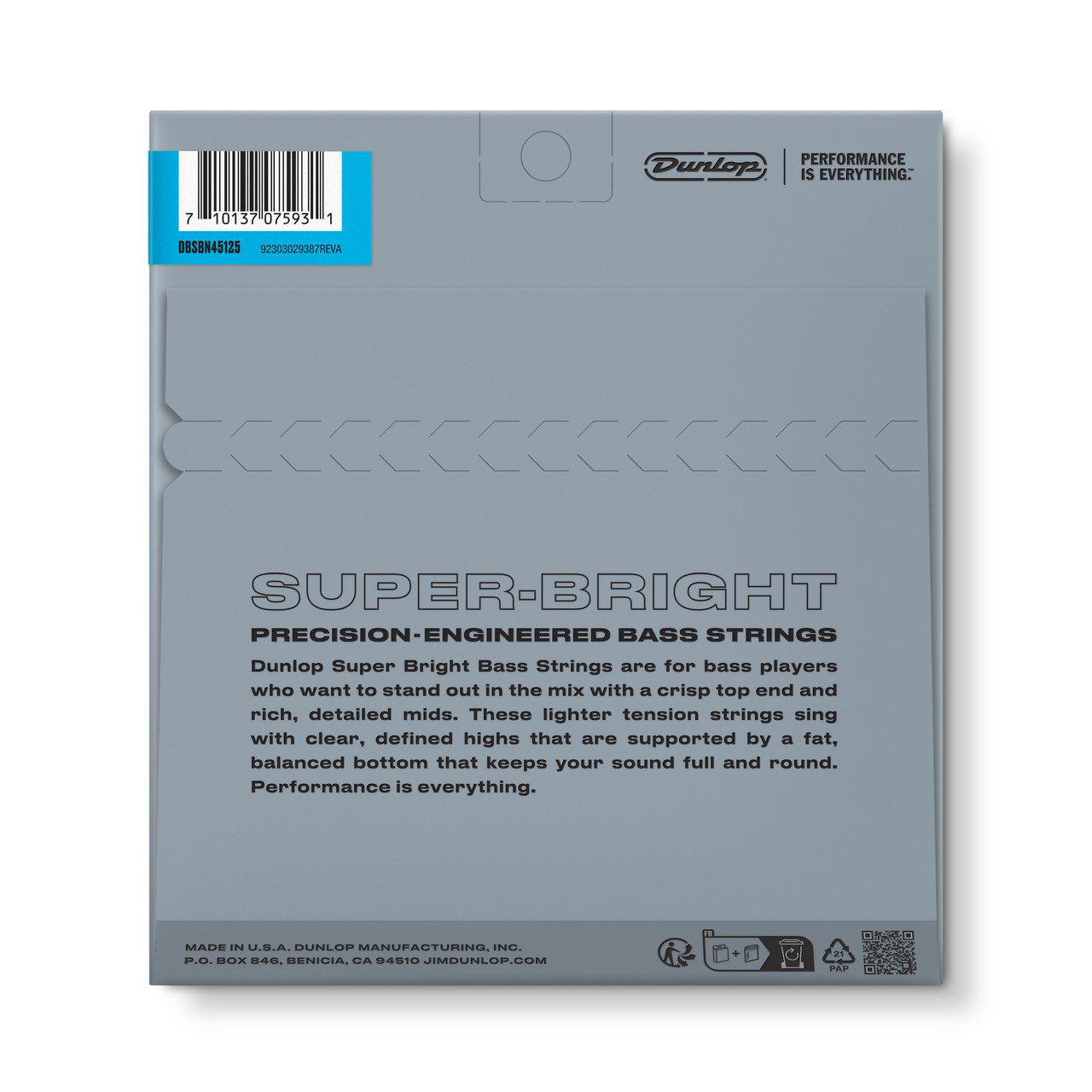 Струны для 5-струнной бас-гитары Dunlop DBSBN45125 Super Bright Nickel (121842) - фото 2 Струны для 5-струнной бас-гитары Dunlop DBSBN45125 Super Bright Nickel (121842) - фото 2