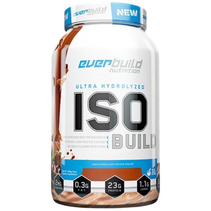 Изолят сывороточного протеина Everbuild Nutrition Iso Build Ultra Hydrolyzed 908 г Арахисовое масло-Белый шоколад