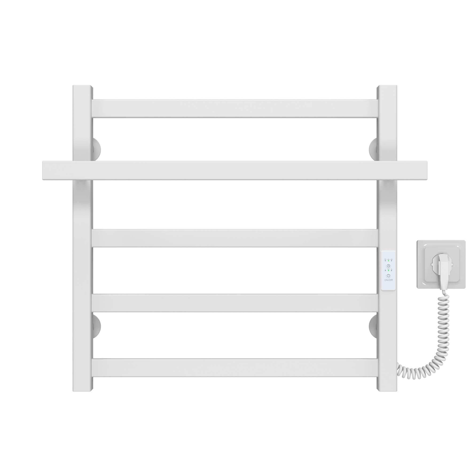 Полотенцесушитель электрический Deffi Nicolе П5 JD04 правое подключение нержавеющая сталь 500x500 мм Белый (A.NI.50.50.5.EWR4)