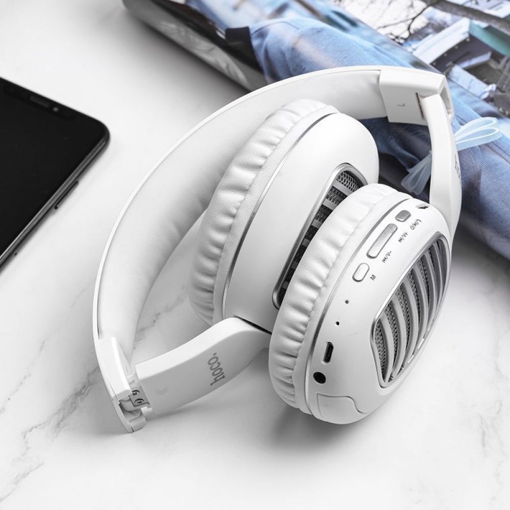 Наушники беспроводные Hoco W23 Brilliant Sound Bluetooth White - фото 4