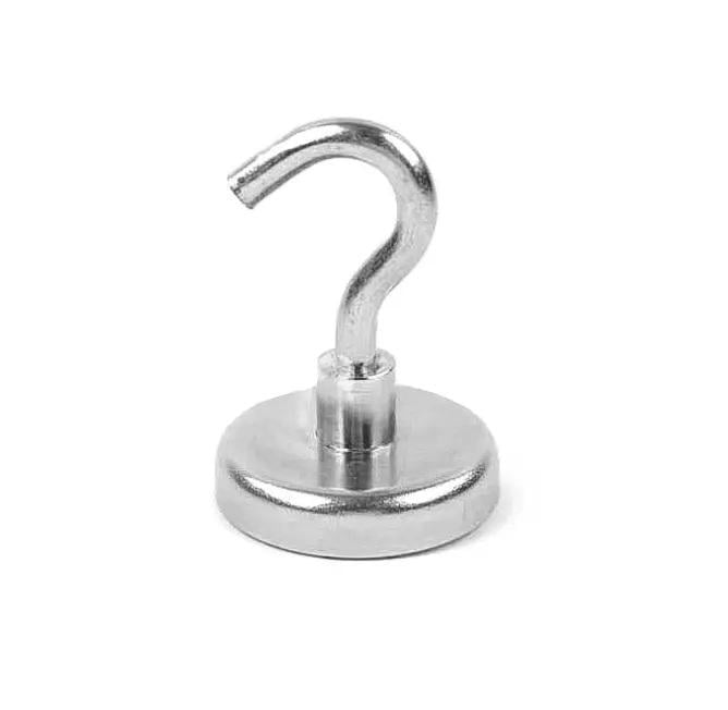 Неодимовый магнит с крючком E48 N38 48х10,8 мм для поиска металла и магнитного крепления с резьбой М8