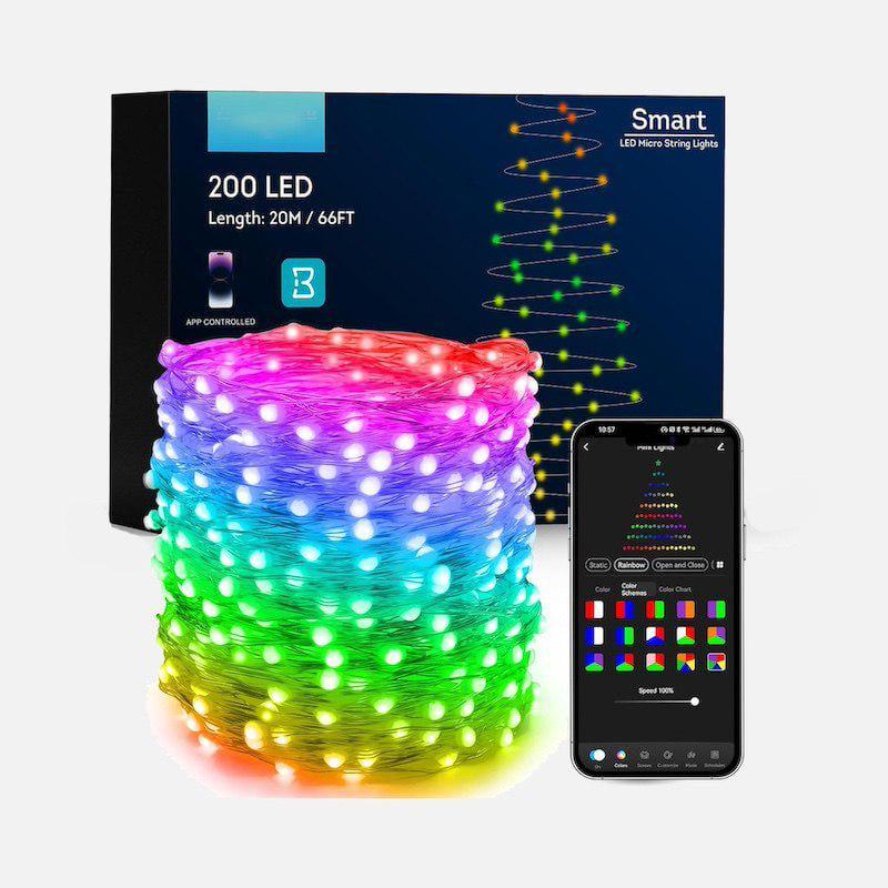 Гирлянда умная RGB USB с Bluetooth/пультом/приложением APP и влагозащитой 20 м