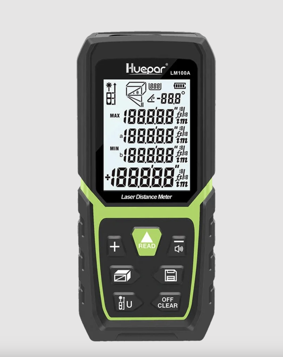 Лазерный дальномер Huepar LM100A аккумуляторный для измерения длины/площади/объема 100 м (25988470)
