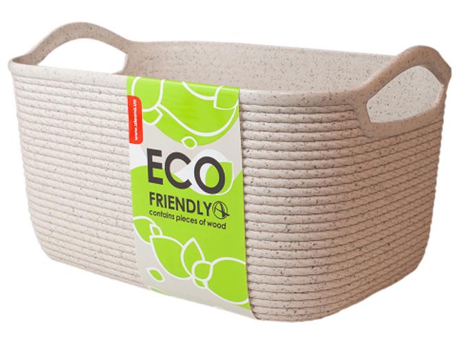 Корзина Джут ECO WOOD M 32х23х18 см 6,5 л Белая роза (MAN-34789)