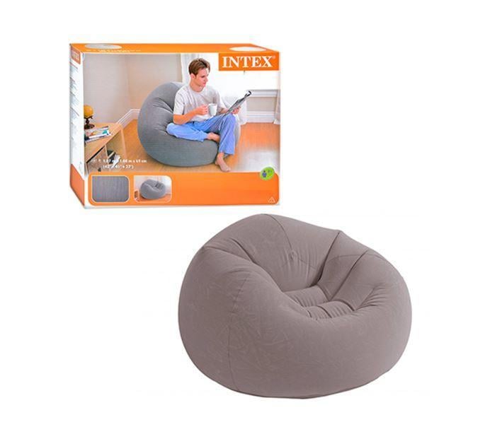 Кресло надувное Intex Beanless Bag Chair Серый (D-2019091454) - фото 4