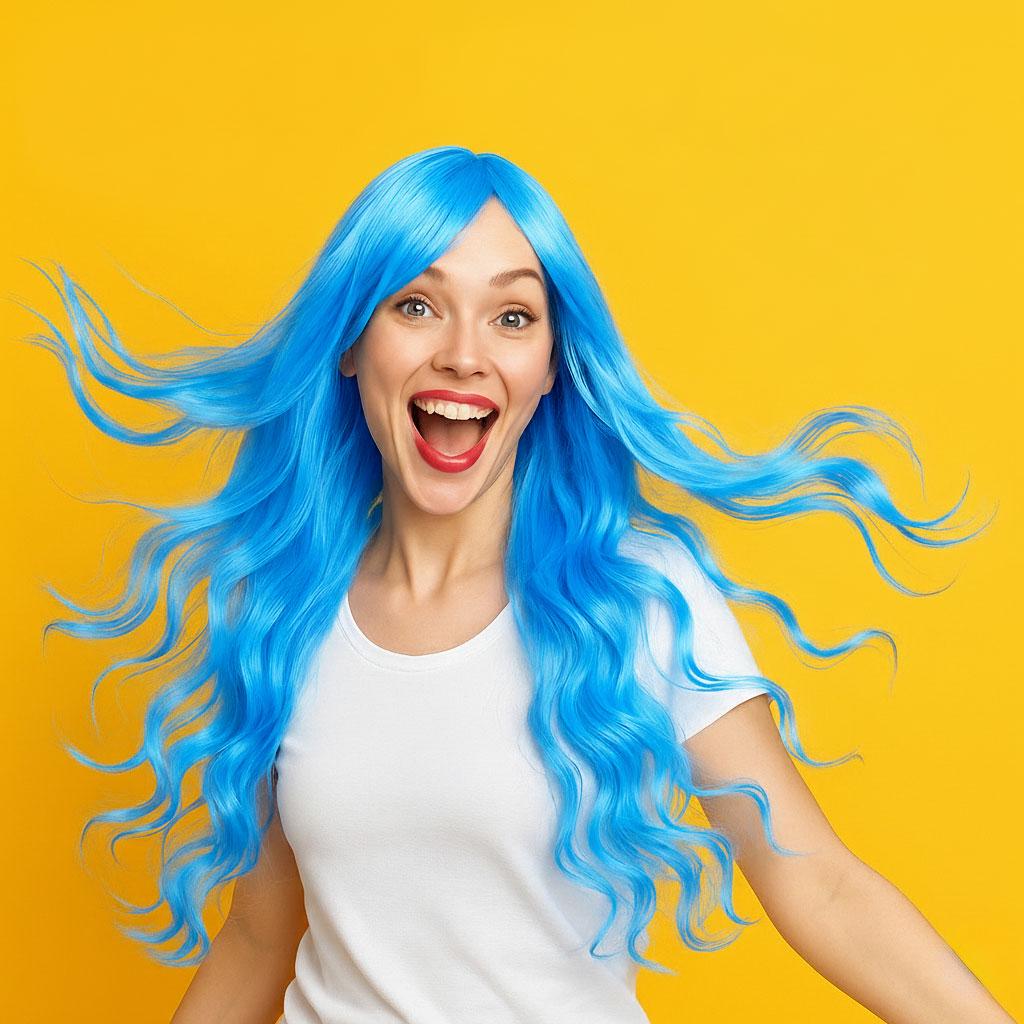 Перука хвиляста фентезі косплей канекалон термостійкий 80 см Бірюзовий (K0710-9)