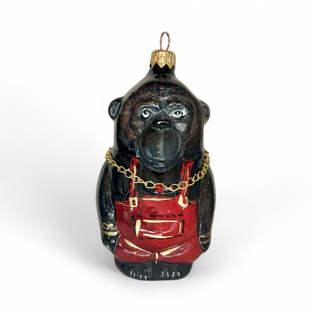 Іграшка на ялинку Мавпа горила зі скла (F-monkey-1)