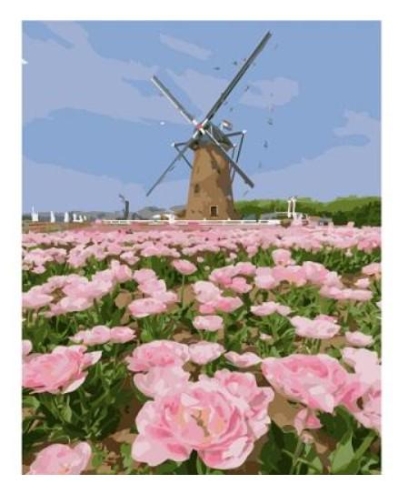 Картина по номерам Strateg Пейзаж Мельница среди поля 40х50 см в термопакете (VA-3333-mt)