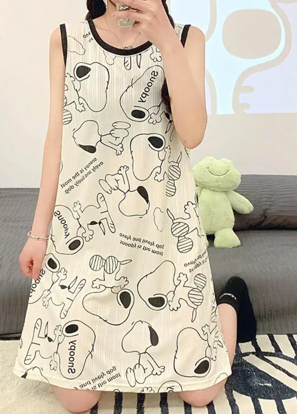 Ночная рубашка женская Fun and Comfort M Черно-белый (1712-42) - фото 1 Ночная рубашка женская Fun and Comfort M Черно-белый (1712-42) - фото 1