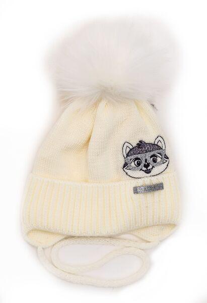 Шапка детская для девочек Клео D827 флис 46-50 см Молочный