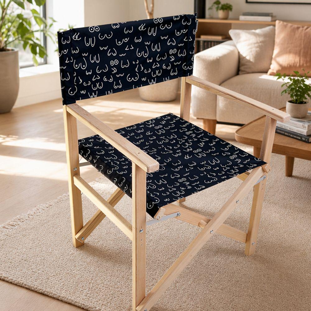 Стул садовый раскладной Грудь из дерева бук до 120 кг 58x50x88 см (STS_26A009)