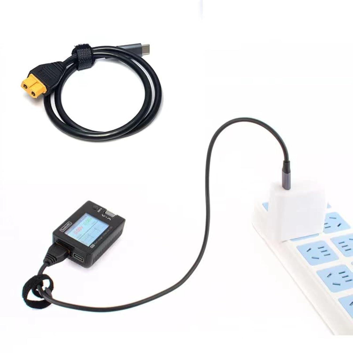 Кабель для заряджання Toolkitrc SC100 Type-C to XT60 Black (00288) - фото 5 Кабель для заряджання Toolkitrc SC100 Type-C to XT60 Black (00288) - фото 5