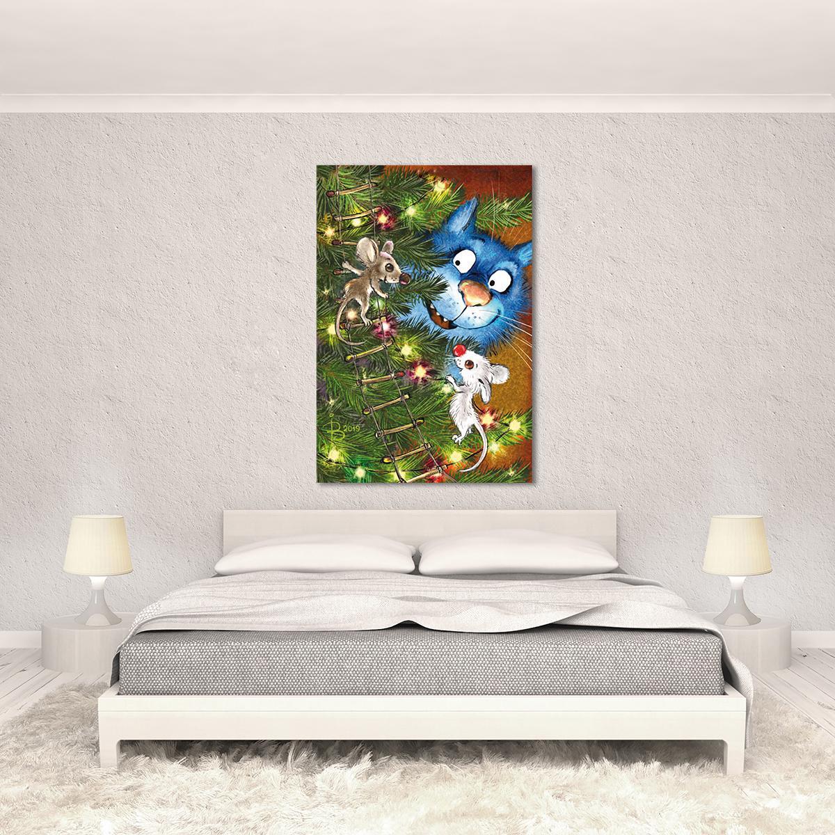 Модульная картина Елку наряжаем 1 модуль 50x75 см