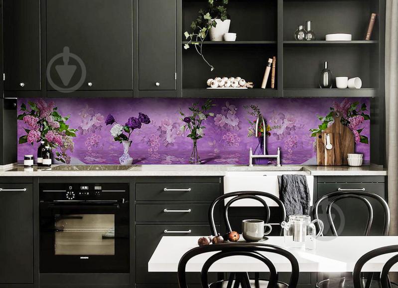 Наклейки кухонный фартук Zatarga "Сирень" 650х2500 мм Фиолетовый (Z180329/1)