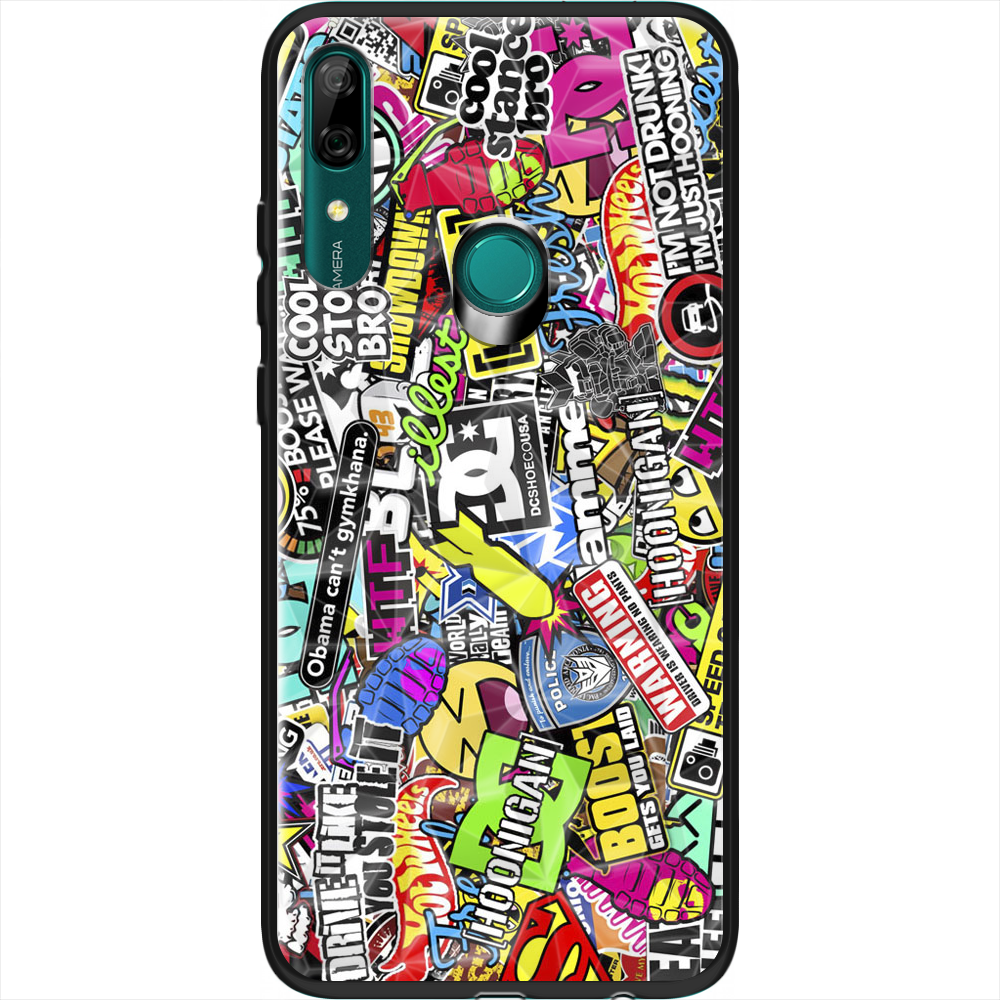 Чехол Boxface Huawei P Smart Z Multicolored Inscriptions Черный силикон с призмой (37381-up880-37848)