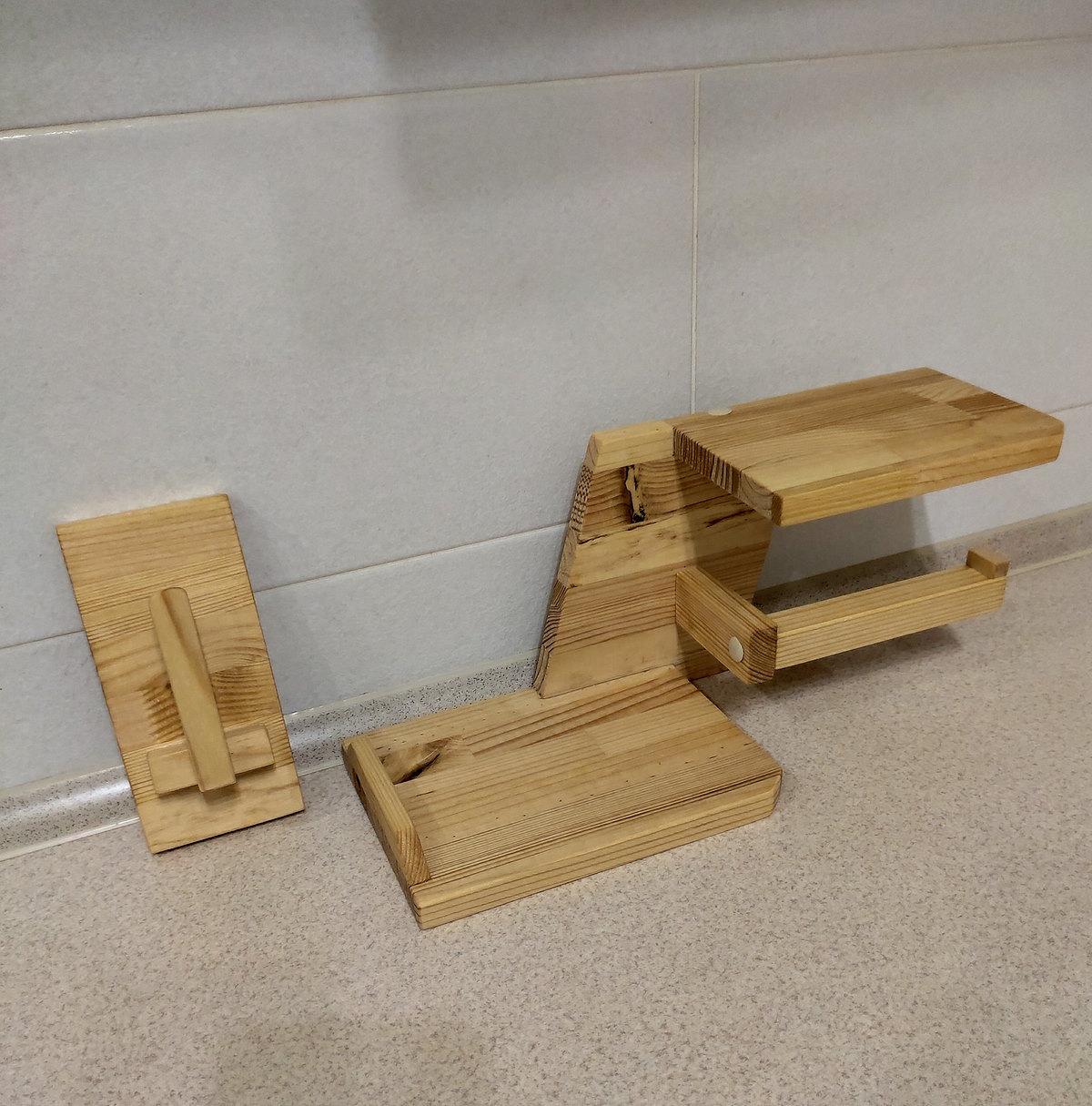 Держатель для туалетной бумаги с полочкой деревянная (2088465289) - фото 6 Держатель для туалетной бумаги с полочкой деревянная (2088465289) - фото 6