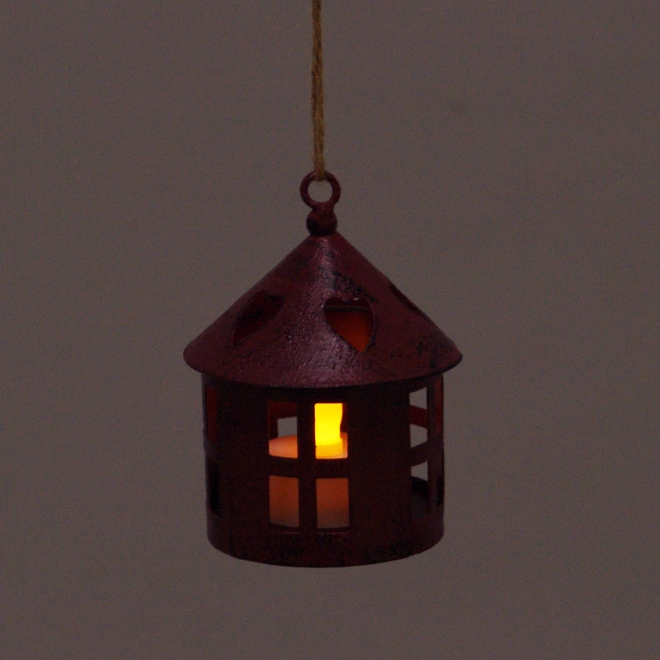 Ліхтарик металевий підвісний зі свічкою LED WDT1543S-4 LED (45572) - фото 2