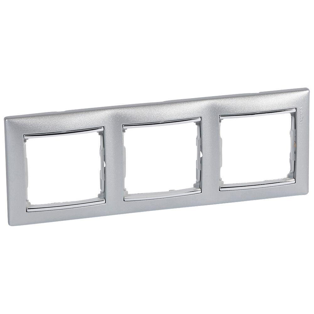 Рамка трехместная Legrand Valena Алюминий/Серебряный (770353)
