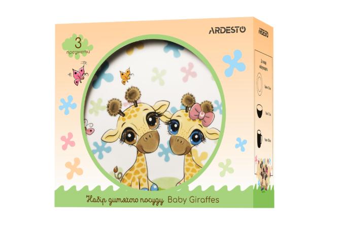 Набір дитячого посуду Ardesto Baby giraffes з порцеляни 3 пр. (AR3452GS) - фото 5