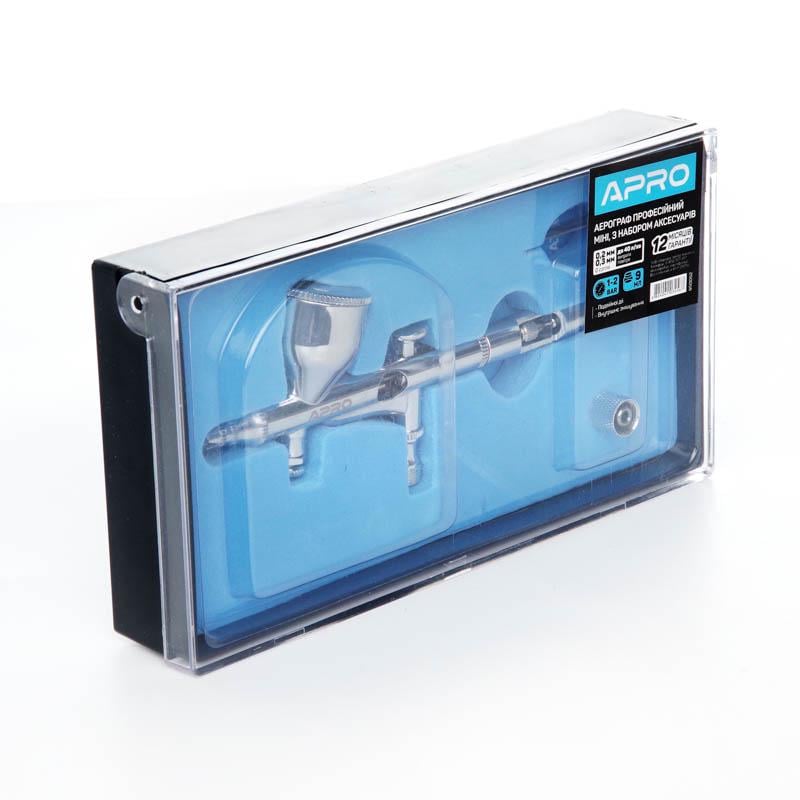 Аэрограф професиональный Apro ⌀ 0,2 мм 1-2 Бар 9 мл автомобильный (850052) - фото 8 Аэрограф професиональный Apro ⌀ 0,2 мм 1-2 Бар 9 мл автомобильный (850052) - фото 8