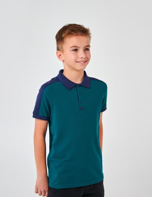 Футболка-поло детская для мальчика Smil 100 cotton лакоста 140 см Зеленый (114119)