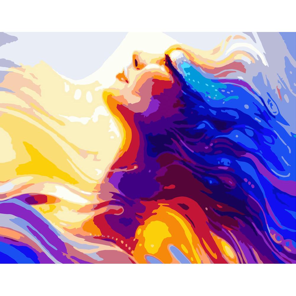 Картина за номерами Strateg Преміум Кольорова дівчина 40х50 см (GS334)