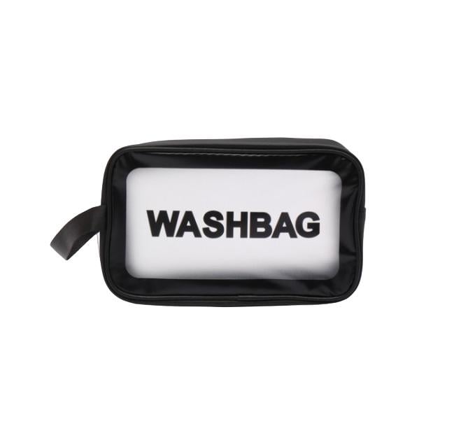 Сумка-косметичка прозора Washbag Medium ПВХ 26x15x9 см Black (128306) Сумка-косметичка прозора Washbag Medium ПВХ 26x15x9 см Black (128306)