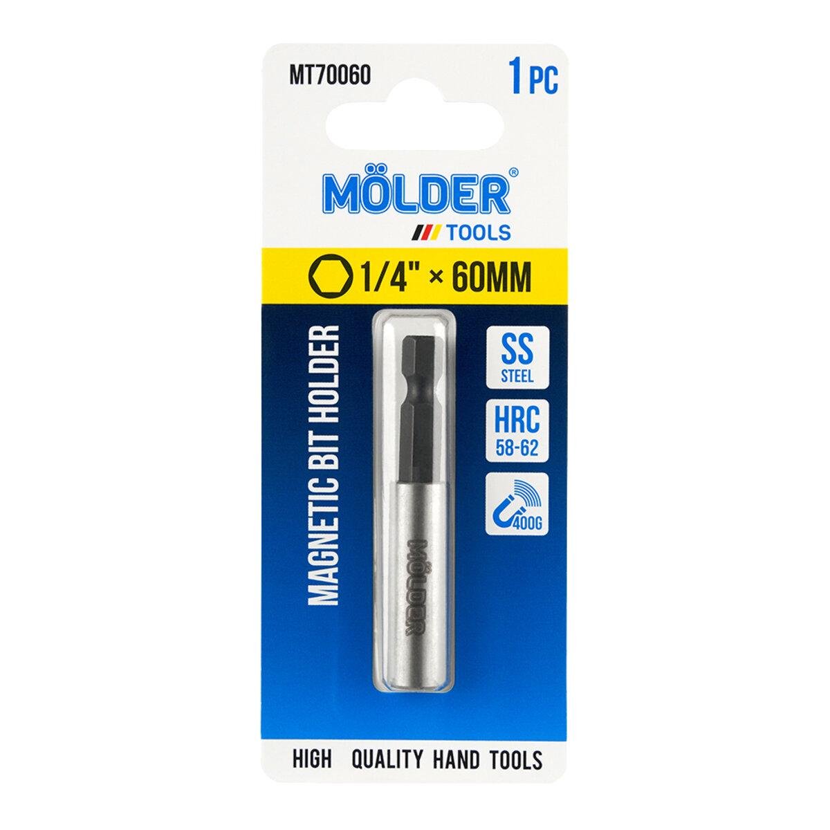 Держатель бит магнитный Molder 60 мм 1 шт. Держатель бит магнитный Molder 60 мм 1 шт.