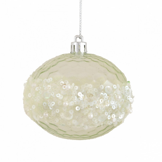 Новогодняя игрушка на елку Пайетки 8 см Серебряный (TY-5-R-400)