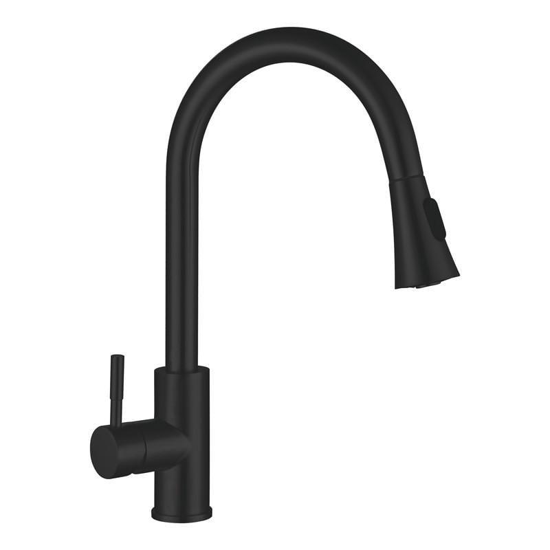 Смеситель для кухни с выдвижной лейкою MIXXUS SUS-014-B Black (MI5862)