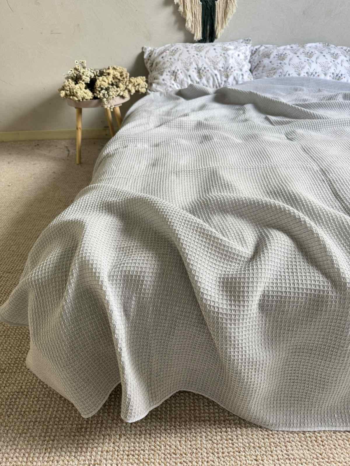 Простирадло вафельне ZEINTEX бавовняне 200х220 см Світло-сірий (26416772) - фото 2 Простирадло вафельне ZEINTEX бавовняне 200х220 см Світло-сірий (26416772) - фото 2