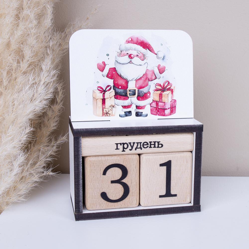 Вечный календарь с сантой 14 см (2686-18)