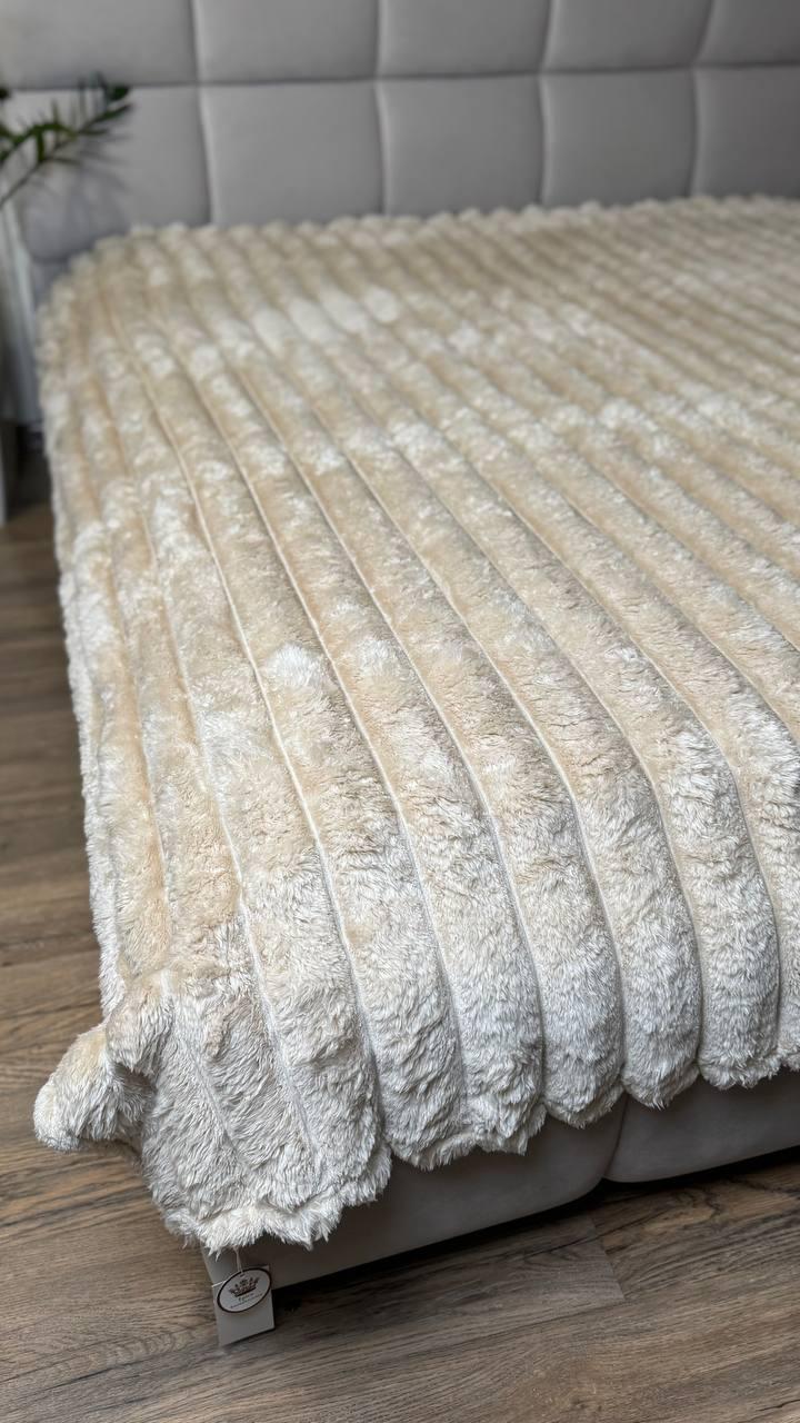 Плед плюш шарпей 200x230 см Бежевий (П4К-Am-sharp-004) - фото 3