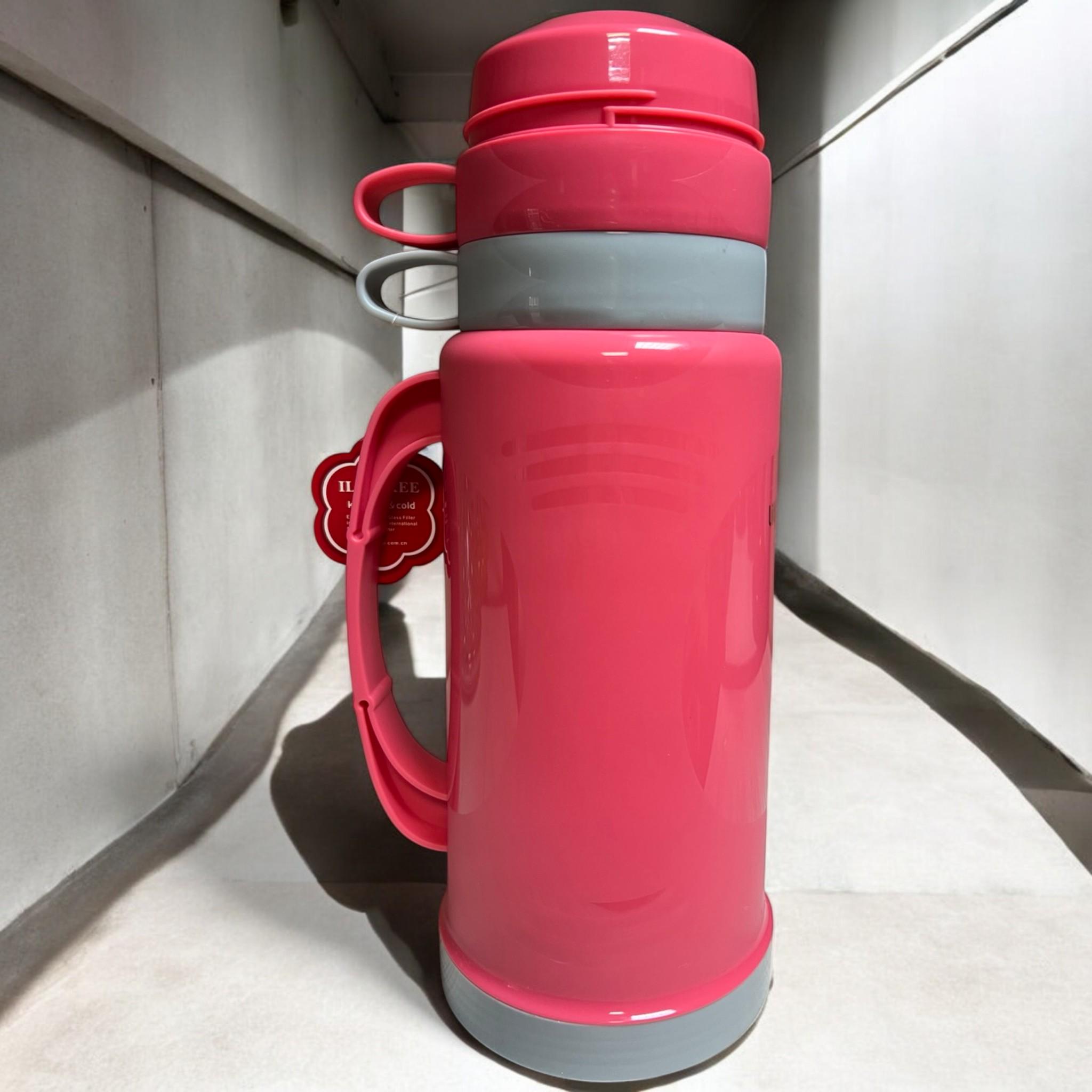 Термос UKC T108 с крышкой нержавеющая сталь 1000 мл Pink (Т_T108Pink) - фото 5