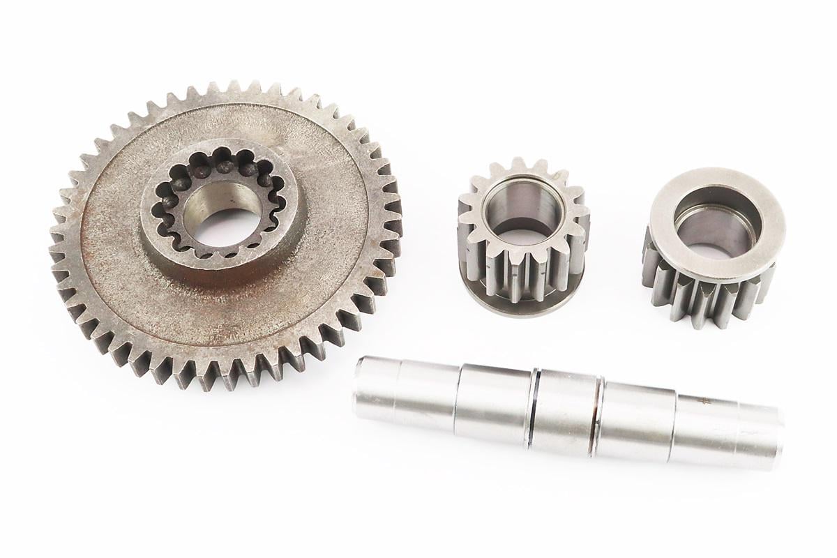 Вал КПП дифференциала с шестерней Z-47 и двумя шестернями Z-15 101-2 для мотоблоков с двигателем R175A/R195NM и их аналогов 4 шт. (207595)