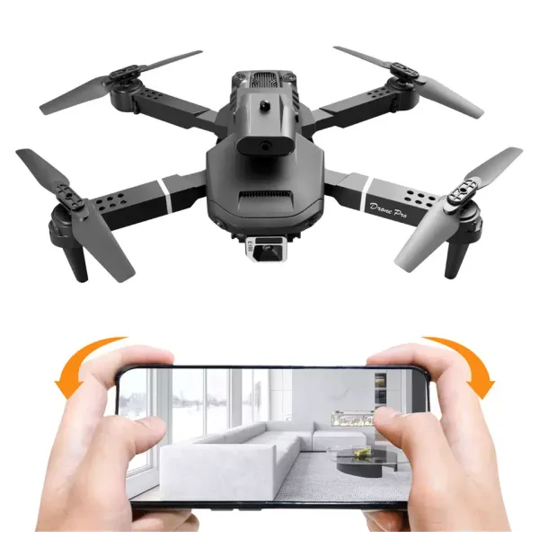 Квадрокоптер Drone E100 RC E99 Pro 2 с камерой и ударопрочным корпусом Черный (99-97-8558-b) - фото 5